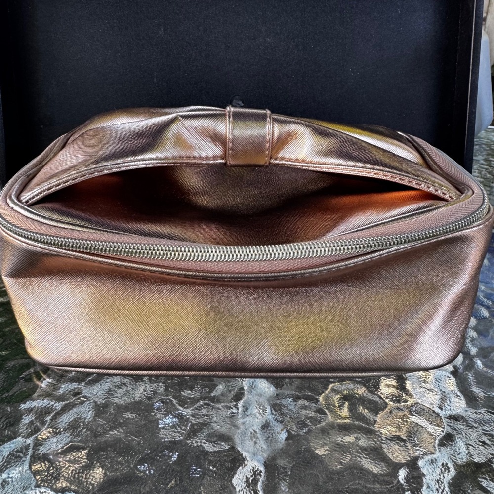 NWT Rose Gold Collapsible Makeup Cosmetic Travel Case Organizer‎ Toiletry Bag